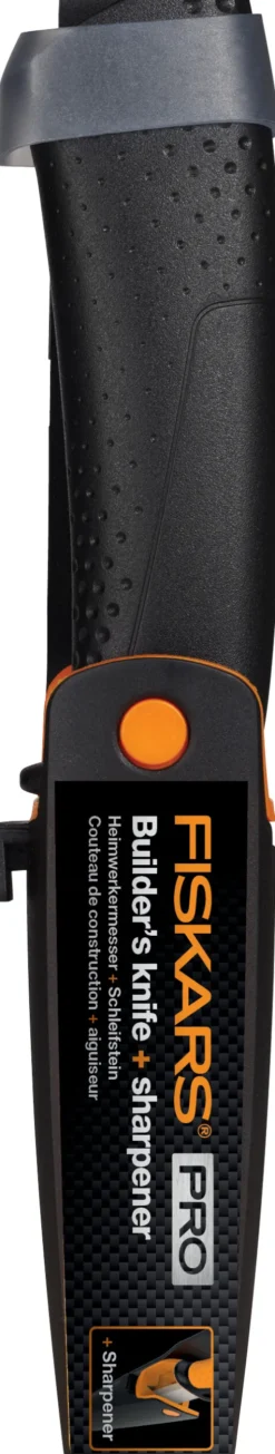 Fiskars - Pro Builder's Knife With Sharpener - Kniv Med Knivsliber