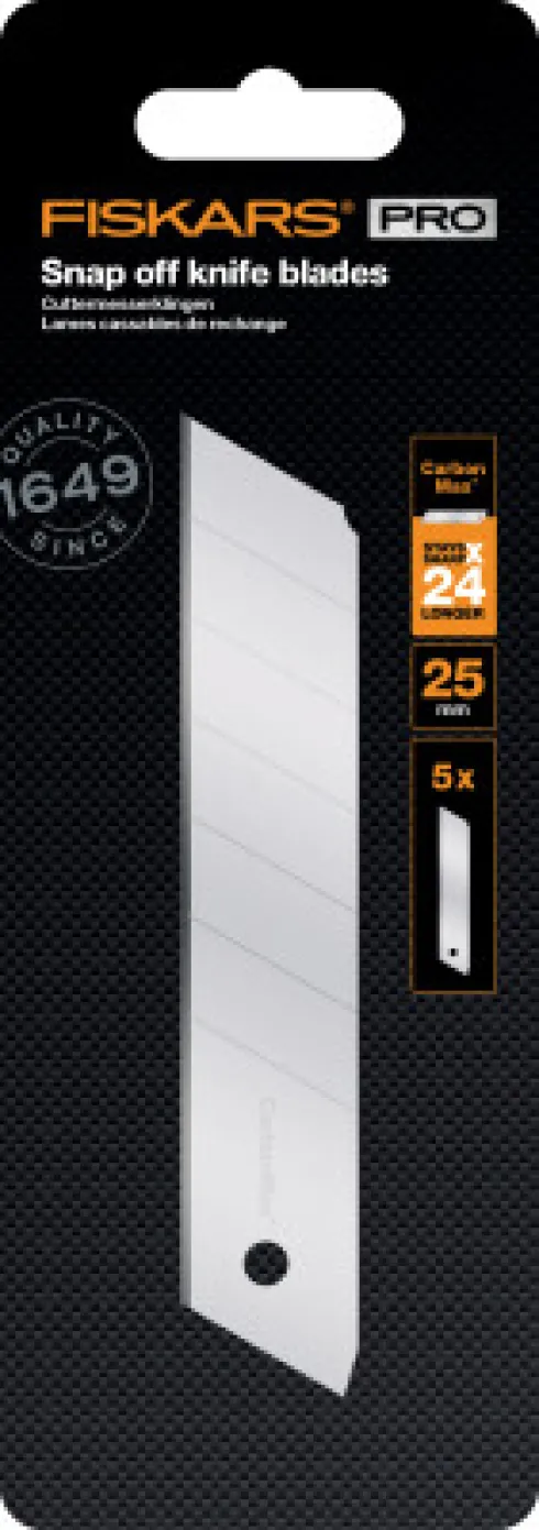 Fiskars - Pro Carbonmax Knæk-Blade Til Universalkniv - 25 MM - 5 Stk