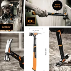 Fiskars - Pro 22 Oz Framing Hammer Milled - Isocore Kløfthammer