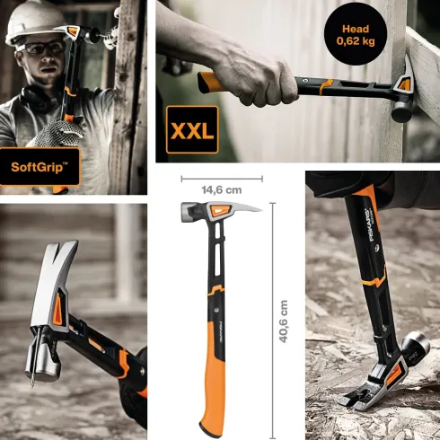 Fiskars - Pro 22 Oz Framing Hammer Milled - Isocore Kløfthammer