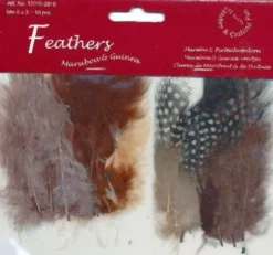Fjer - 8-10 CM - 18 Stk. - Brun