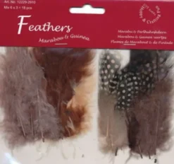 Fjer - 8-10 CM - 18 Stk. - Brun