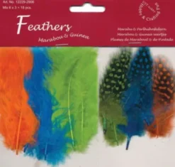 Fjer - 8-10 CM - 18 Stk. - Neon