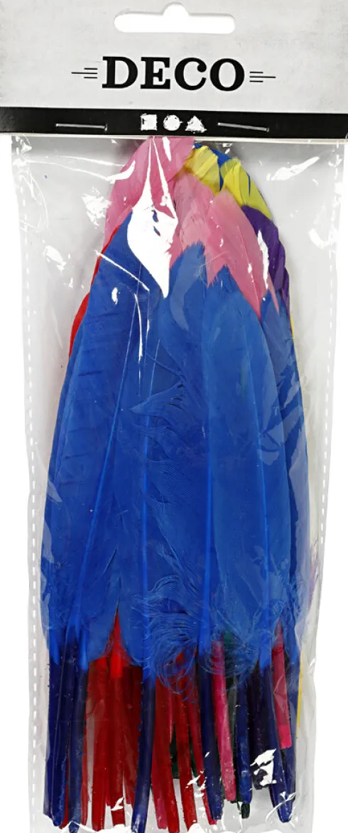 Fjer - L 13 CM - Forskellige Farver - 48 Stk