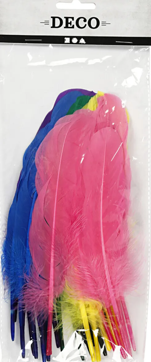 Fjer - L 20 CM - Forskellige Farver - 36 Stk