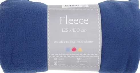 Fleece - L 125 CM - B 150 CM - 200 G - Blå - 1 Stk