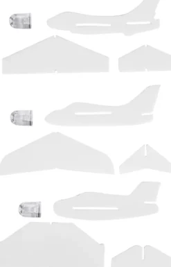 Flyvemaskiner - L 11,5-12,5 CM - B 11-12 CM - Hvid - 3 Stk