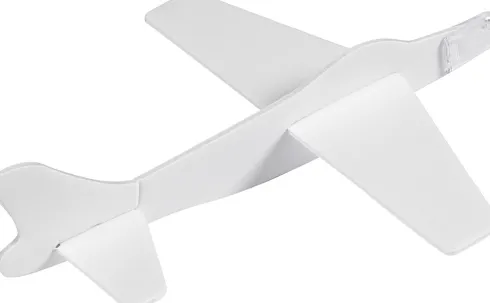 Flyvemaskiner - L 19 CM - B 17,5 CM - Hvid - 2 Stk
