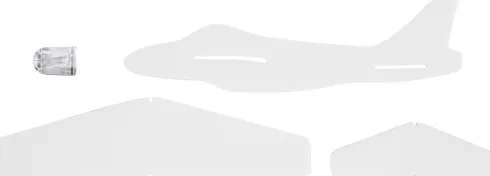 Flyvemaskiner - L 19 CM - B 17,5 CM - Hvid - 2 Stk