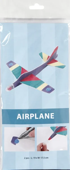 Flyvemaskiner - L 19 CM - B 17,5 CM - Hvid - 2 Stk