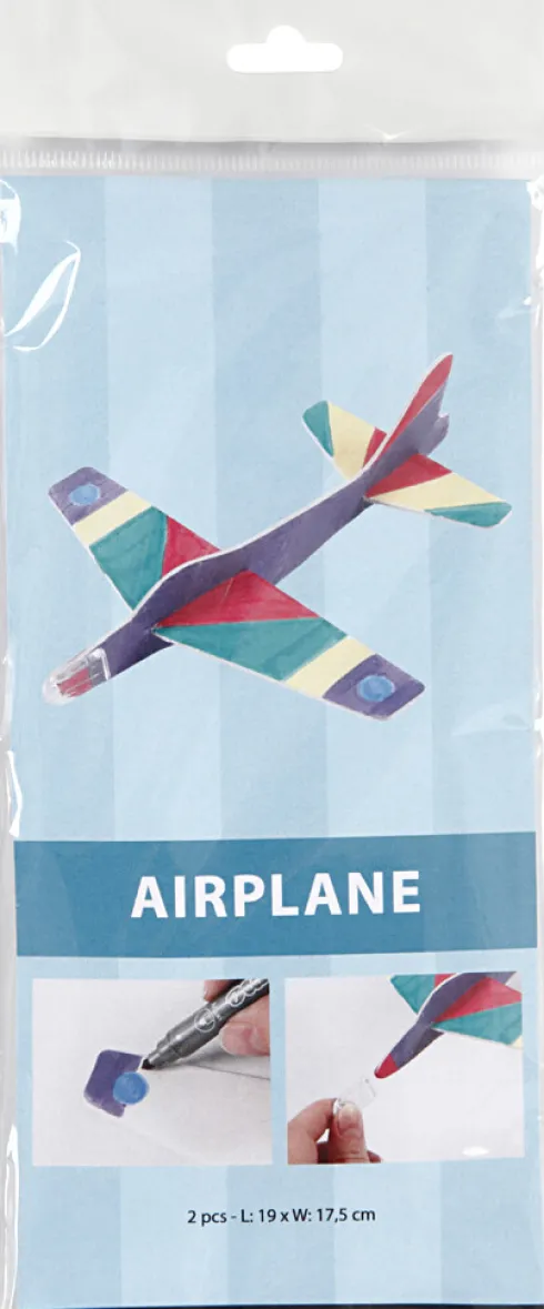 Flyvemaskiner - L 19 CM - B 17,5 CM - Hvid - 2 Stk