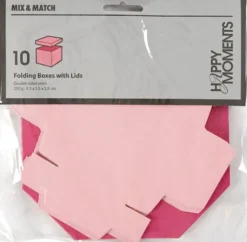 Fold-Selv-Æske - Str. 5,5X5,5 CM - 250 G - Rosa/Pink - 10 Stk