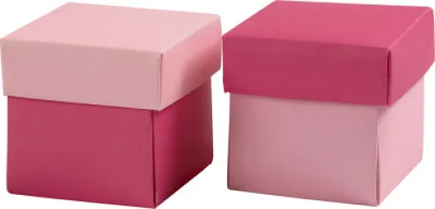 Fold-Selv-Æske - Str. 5,5X5,5 CM - 250 G - Rosa/Pink - 10 Stk