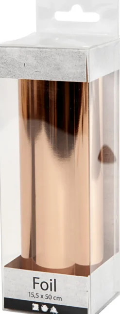Folie Uden Klæb - B 15,5 CM - Tykkelse 0,02 MM - Rosaguld - 50 CM