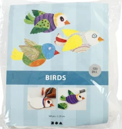 Fugl - L 25 CM - 400 G - Hvid - 100 Sæt