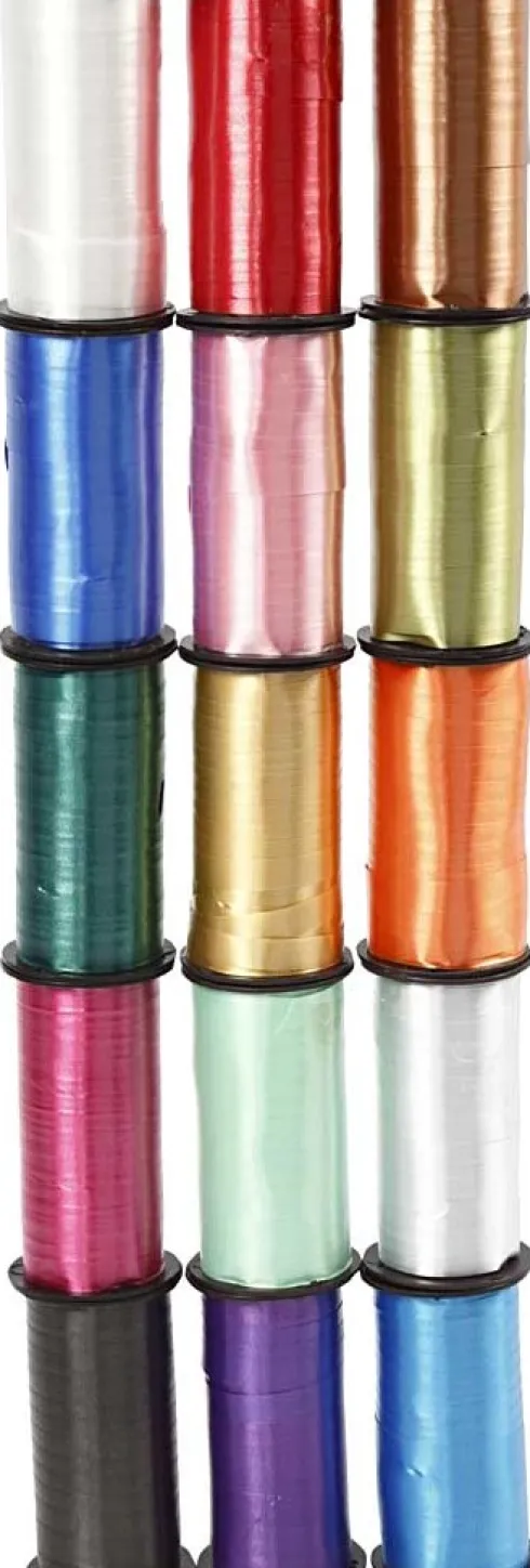 Gavebånd - B 10 MM - Blank - Assorterede Farver - 15X50 M
