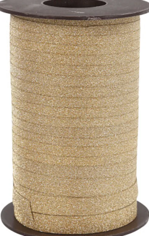 Gavebånd - Guld - B 10 MM - Glitter - 100 M