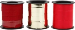 Gavebånd - Guld - Rød - Rød Glitter - B 10 MM - 3X15 M