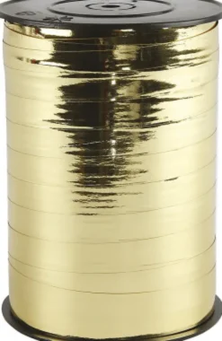 Gavebånd - Metal Guld - B 10 MM - Blank - 250 M