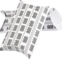 Gaveæske - Badehus - Str. 18X15X6 CM - 300 G - Sort - Hvid - 3 Stk