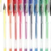 Gel Kuglepen - Tykkelse 0,8 MM - Assorterede Farver - 10 Assorterede