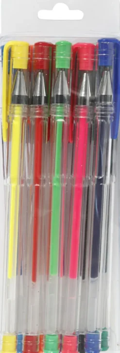 Gel Kuglepen - Tykkelse 0,8 MM - Assorterede Farver - 10 Assorterede