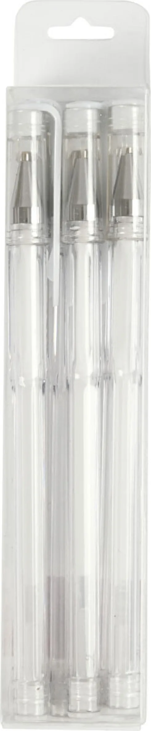 Gel Kuglepen - Tykkelse 0,8 MM - Hvid - 6 Stk