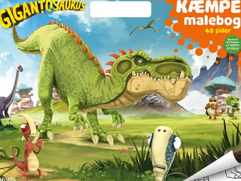 Gigantosaurus - Kæmpe Malebog - Malebog Med Håndtag