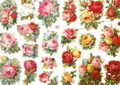 Glansbilleder - Blomster Rosenmix - 2 Ark