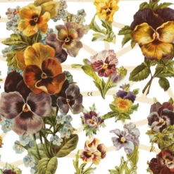 Glansbilleder - Blomster Stedmoder - 2 Ark