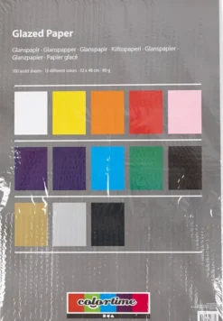 Glanspapir - 32X48 CM - 80 G - Forskellige Farver - 100 Ark