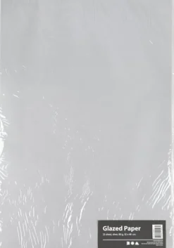 Glanspapir - 32X48 CM - 80 G - Sølv - 25 Ark