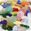 Glasperler - Blade - Blomster - Ø 6-17 MM - Hulstr. 0,5-1,5 MM - Assorterede Farver - 60 G