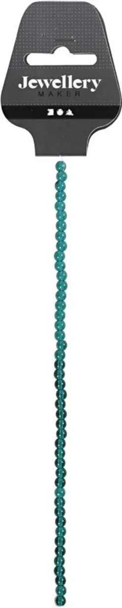 Glasperler - Ø 4 MM - Hulstr. 1 MM - Grøn - 45 Stk