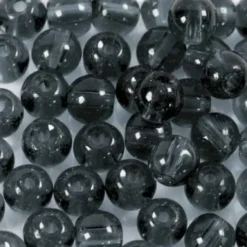 Glasperler - Ø 4 MM - Hulstr. 1 MM - Grå - 45 Stk