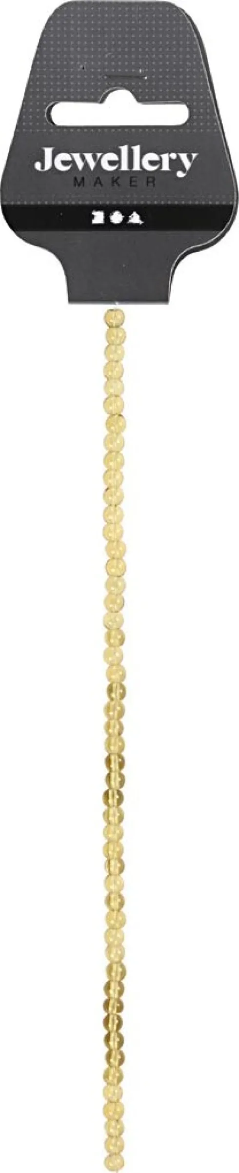 Glasperler - Ø 4 MM - Hulstr. 1 MM - Gul - 45 Stk