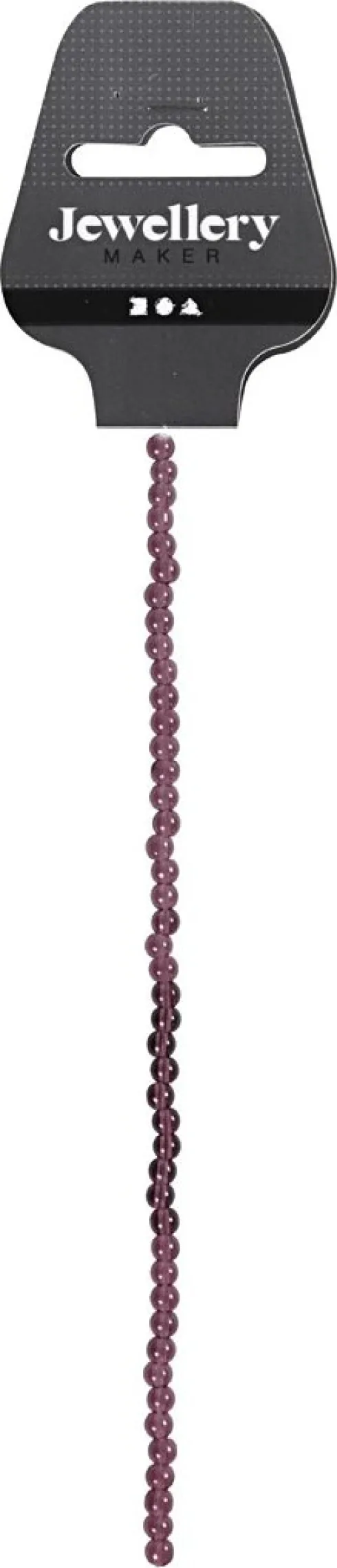 Glasperler - Ø 4 MM - Hulstr. 1 MM - Lilla - 45 Stk