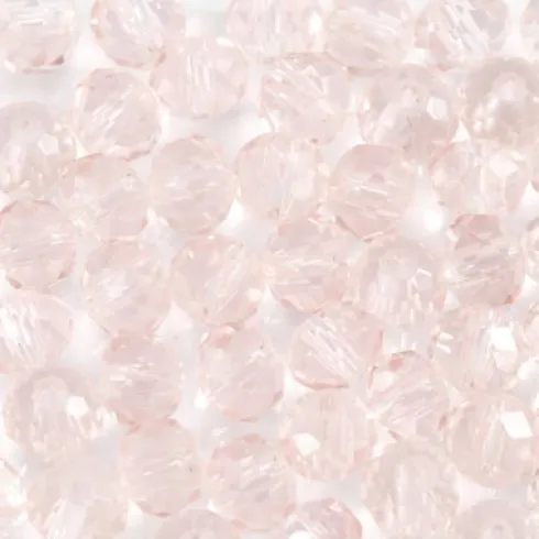 Glasperler - Ø 4 MM - Hulstr. 1 MM - Lys Rosa - 45 Stk