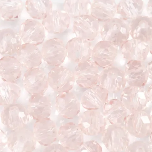 Glasperler - Ø 4 MM - Hulstr. 1 MM - Lys Rosa - 45 Stk