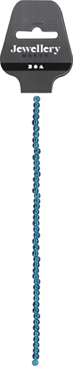 Glasperler - Ø 4 MM - Hulstr. 1 MM - Turkis - 45 Stk