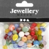 Glasperler - Rund - Oval - Rundflad - Ø 6-13 MM - Hulstr. 0,5-1,5 MM - Assorterede Farver - 60 G