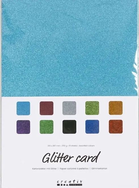 Glimmer Karton - A4 - Assorteret - 10 Ark