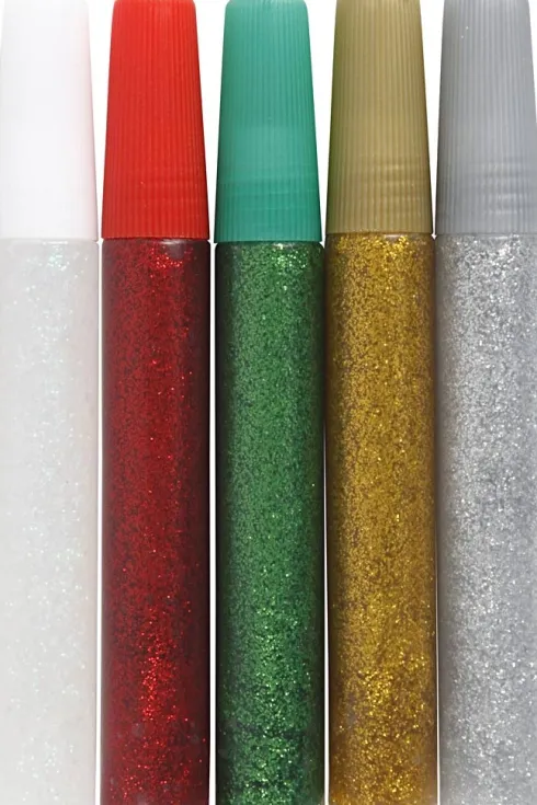 Glitterlim Sæt - 5 Farver - 5X10 ML