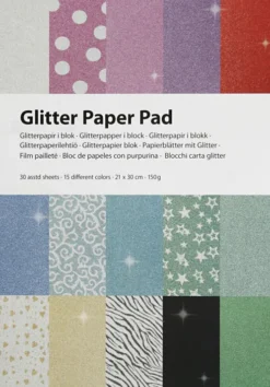 Glitterpapir I Blok - A4 - 210X297 MM - 150 G - 30 Ark/ 1 Stk