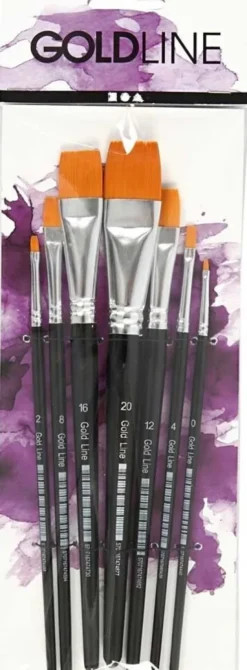 Gold Line Pensler - Flade - 7 Stk. - B: 2-24 MM