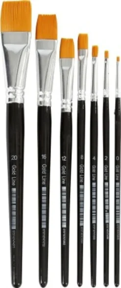 Gold Line Pensler - Flade - 7 Stk. - B: 2-24 MM