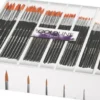 Gold Line Pensler - Nr. 1+2+4+8+12+18+22 - L 17-21 CM - B 1-7 MM - Rund - 7X12 Stk