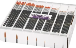 Gold Line Pensler - Nr. 1+2+4+8+12+18+22 - L 17-21 CM - B 1-7 MM - Rund - 7X12 Stk