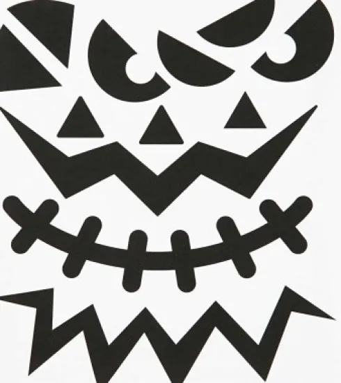 Halloween Klistermærker - Store Ansigter