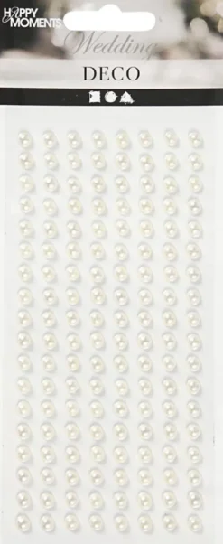 Halvperler - Selvklæbende - Ø 5 MM - Hvid - 144 Stk